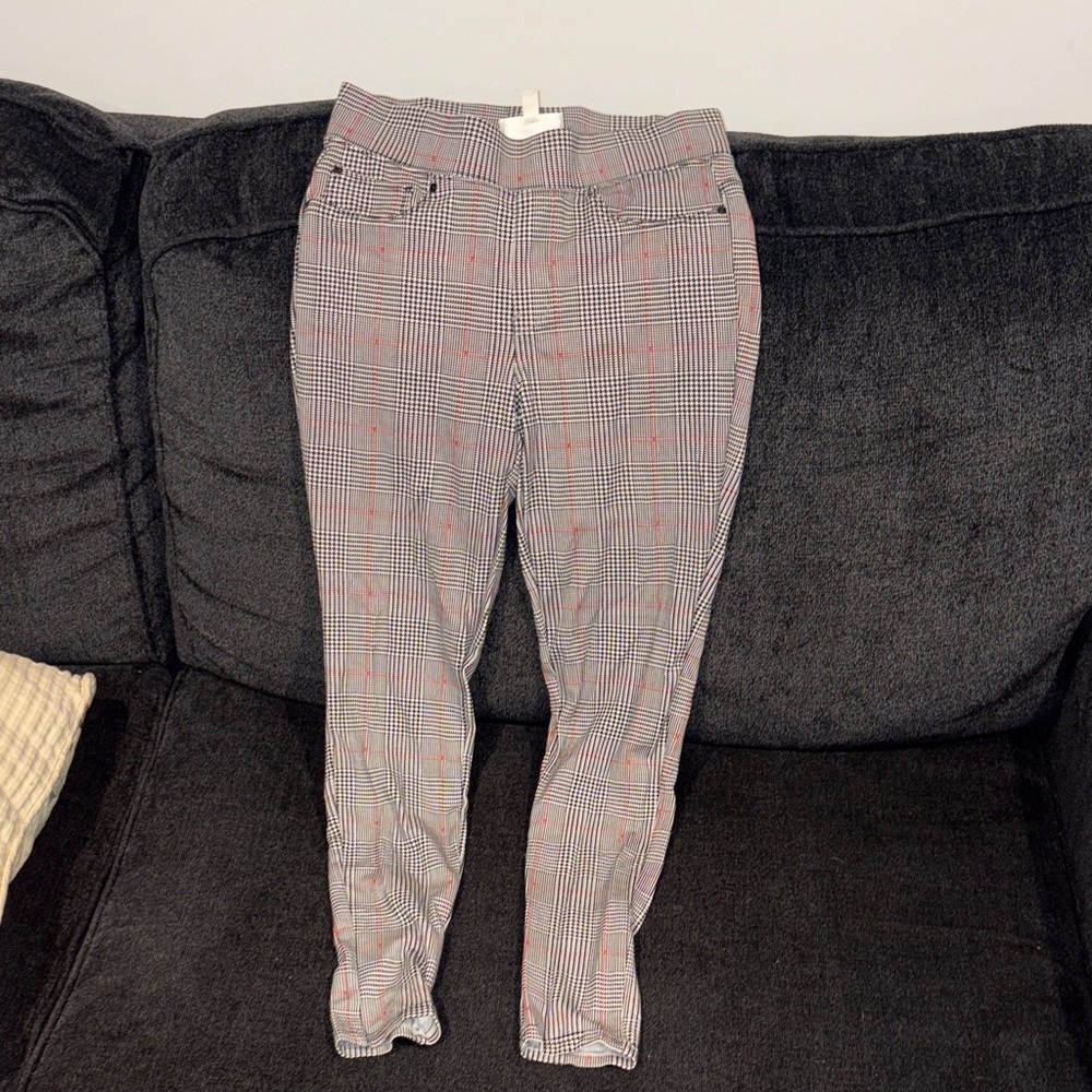Kohl's Black and Red Plaid Skinny Pants